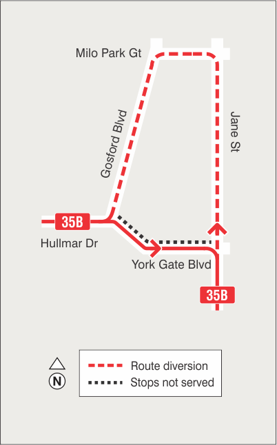 Map of route diversion