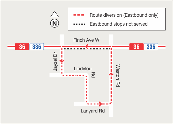 Map of route diversion