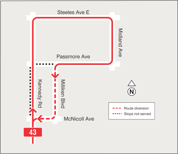 Map of route diversion