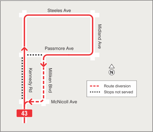 Map of route diversion