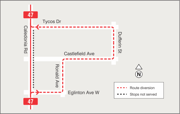 Map of route diversion