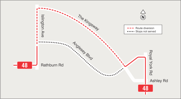 Map of route diversion