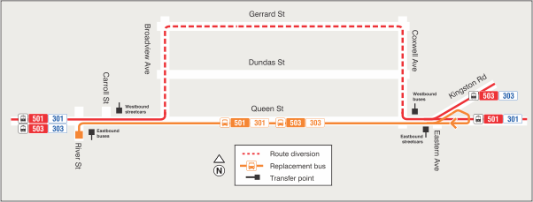 Map of route diversion