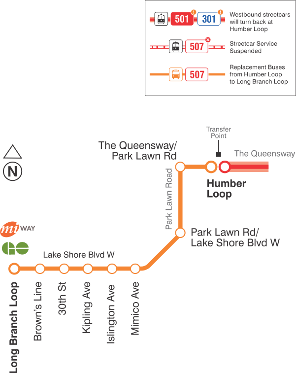 Map of route diversion