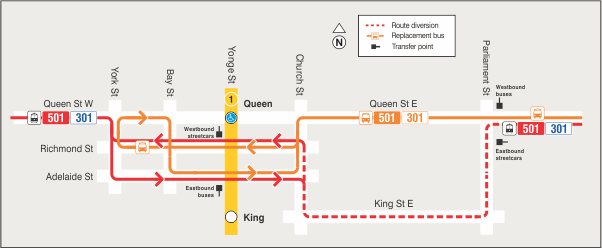 Map of route diversion