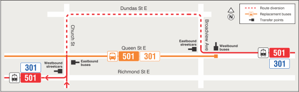 Map of route diversion