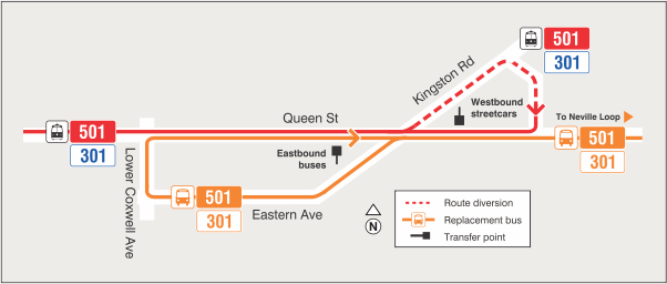 Map of route diversion