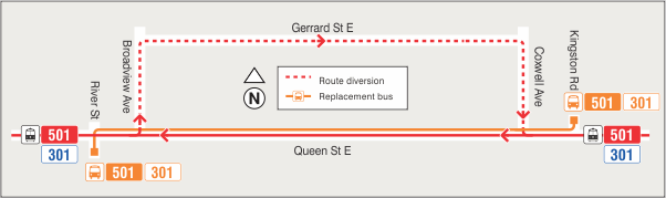 Map of route diversion