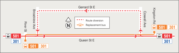 Map of route diversion