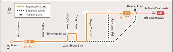 Map of route diversion