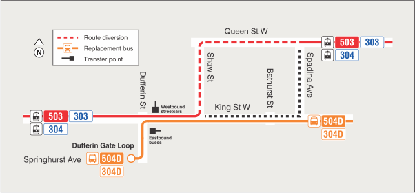 Map of route diversion