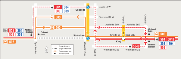 Map of route diversion