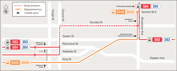 Map of route diversion