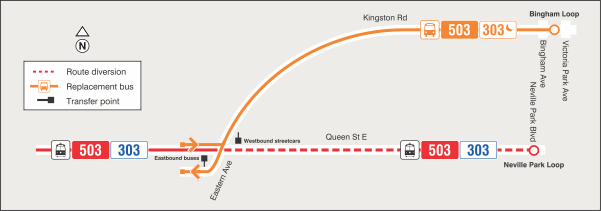 Map of route diversion