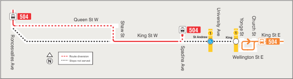 Map of route diversion