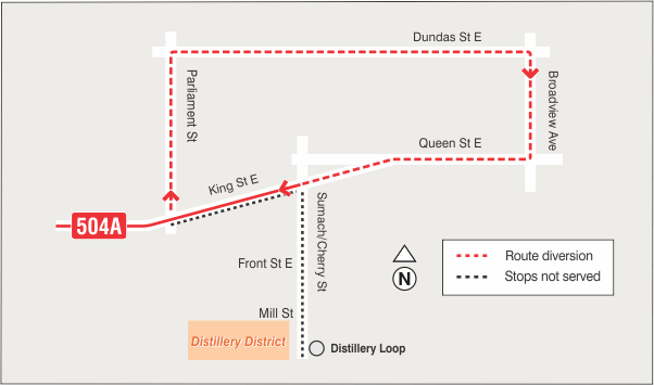 Map of route diversion