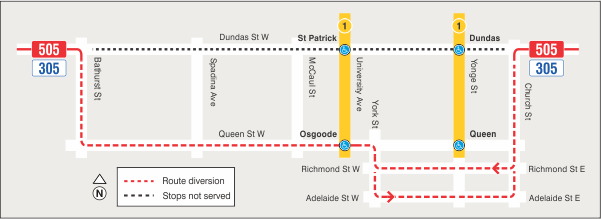 Map of route diversion