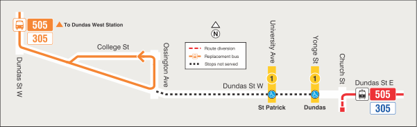 Map of route diversion