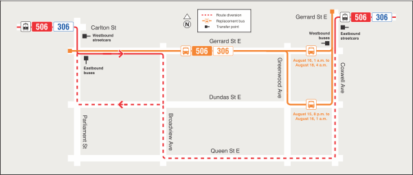 Map of route diversion