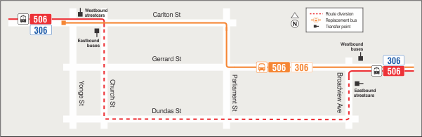 Map of route diversion