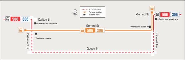 Map of route diversion