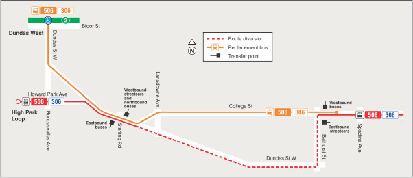 Map of route diversion
