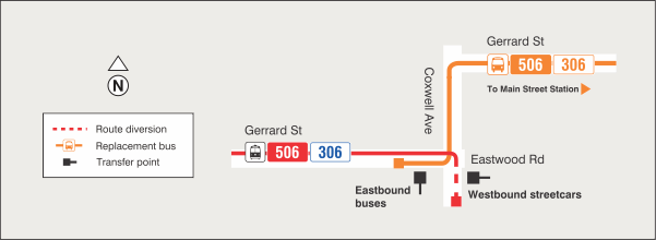 Map of route diversion