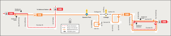 Map of route diversion