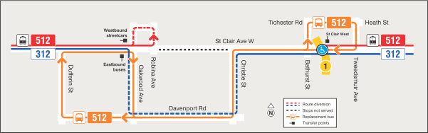 Map of route diversion