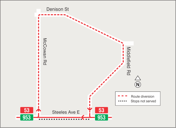 Map of route diversion