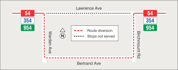 Map of route diversion