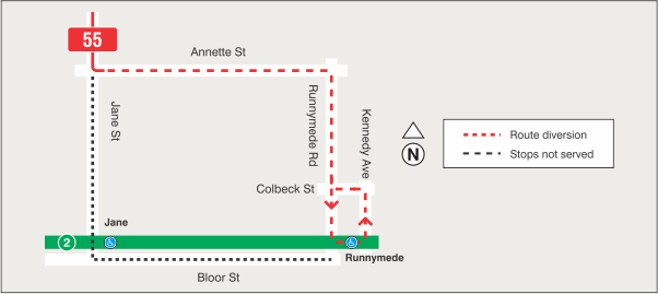 Map of route diversion
