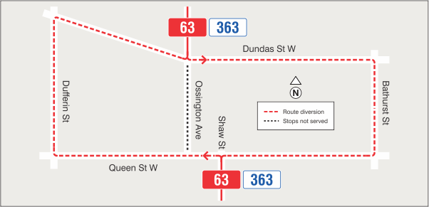 Map of route diversion