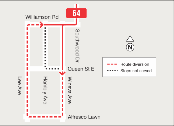 Map of route diversion
