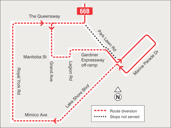 Map of route diversion