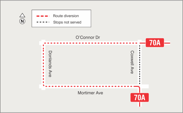 Map of route diversion