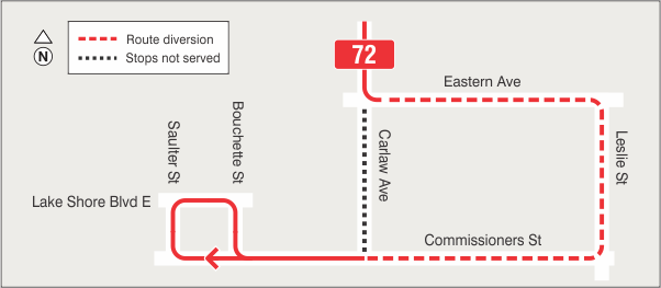 Map of route diversion
