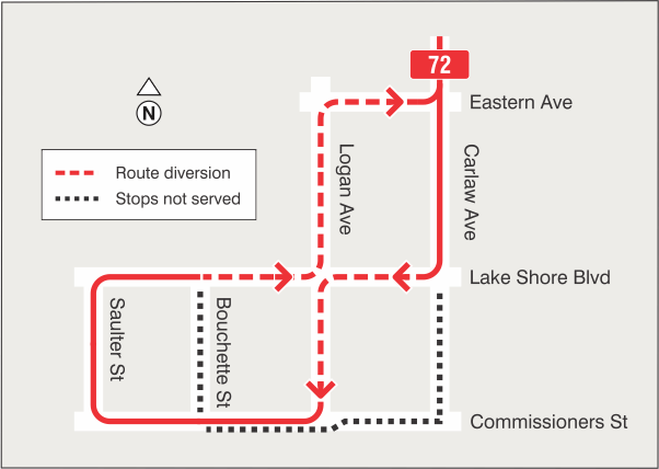 Map of route diversion