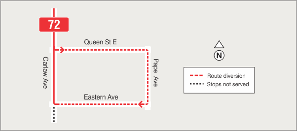 Map of route diversion