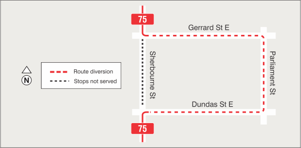 Map of route diversion