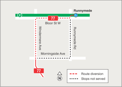 Map of route diversion