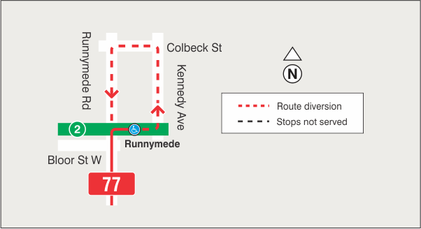 Map of route diversion