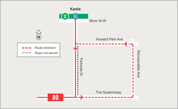Map of route diversion