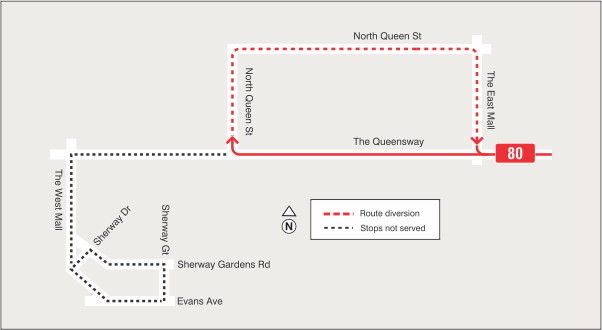 Map of route diversion