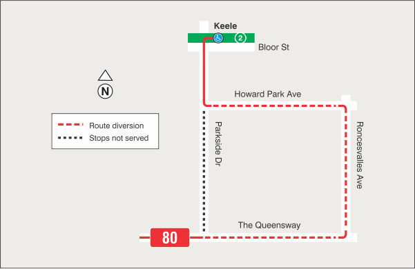 Map of route diversion