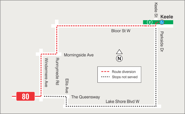 Map of route diversion