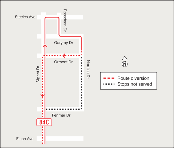 Map of route diversion