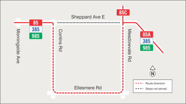 Map of route diversion