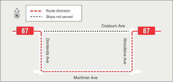 Map of route diversion