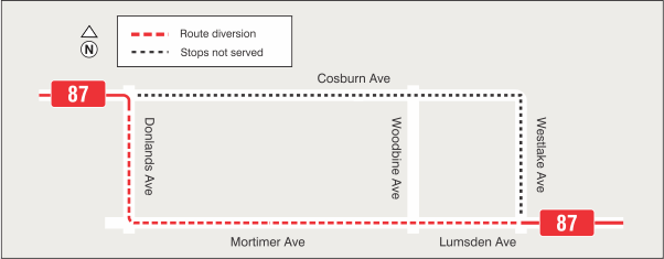 Map of route diversion